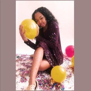 Burgundy T-Shirt Dress and Cardigan